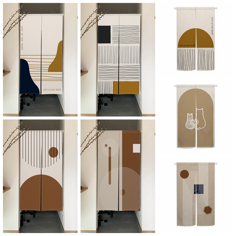 Noren Curtain Doorway - Modern Minimalist Noren Door Curtains Geometric