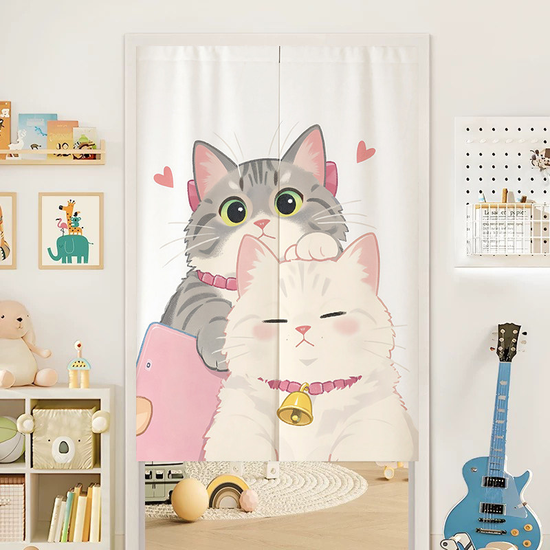VIKAMA Couple Cats Noren Door  - Noren Curtain Doorway ulasan dan harga