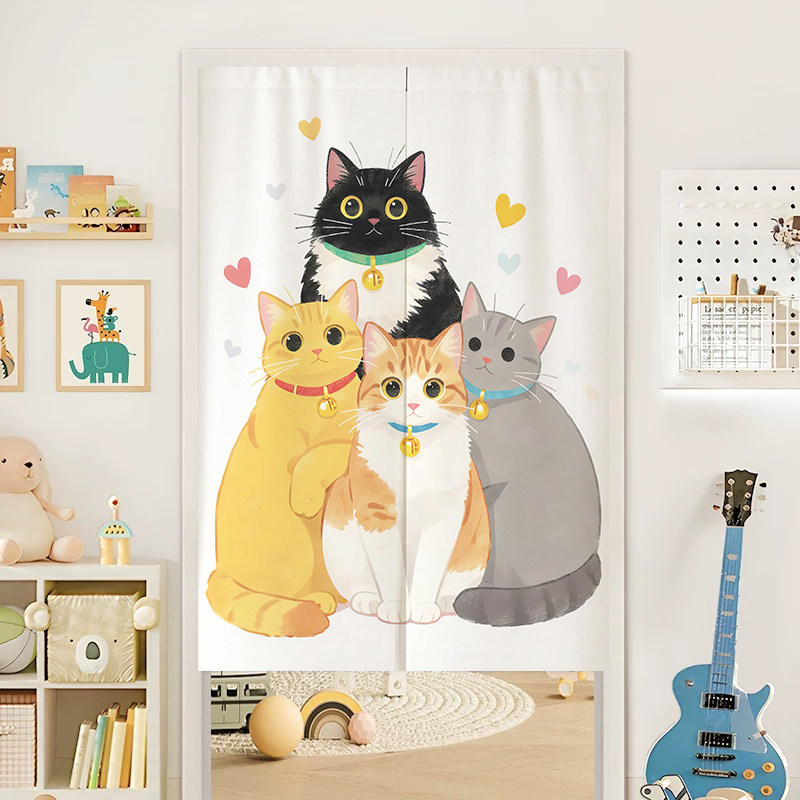 VIKAMA Couple Cats Noren Door  - Noren Curtain Doorway ulasan dan harga