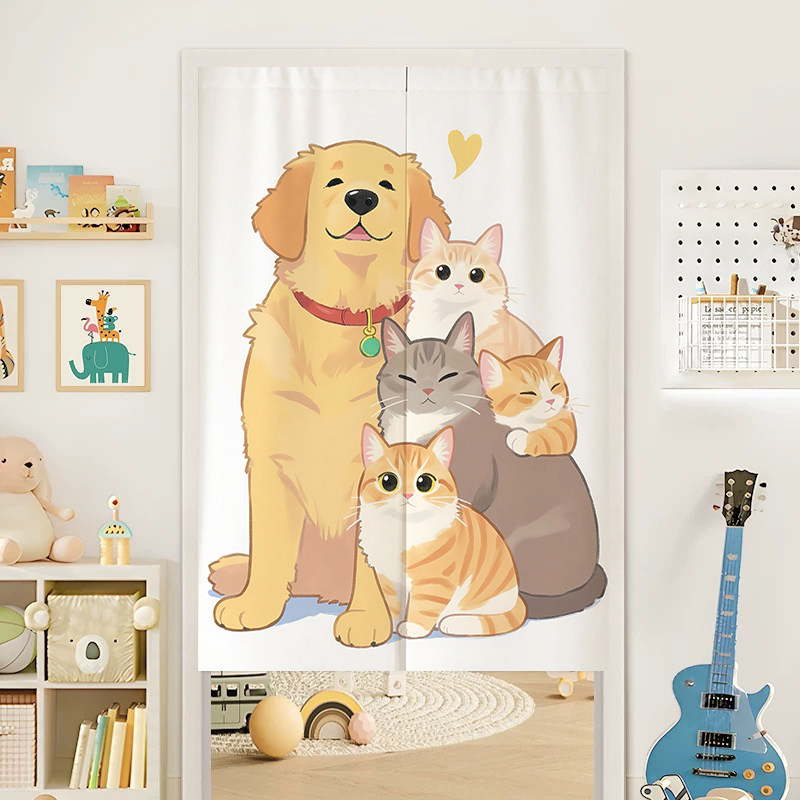 VIKAMA Couple Cats Noren Door  - Noren Curtain Doorway ulasan dan harga