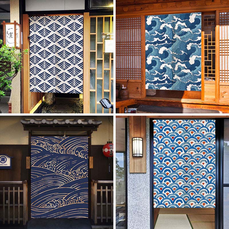 Waves Texture Japanese Noren D - Noren Curtain Doorway ulasan dan harga