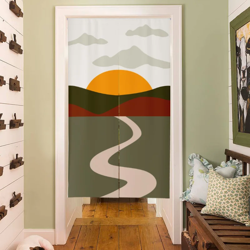 Nordic Landscape Painted Doorw - Noren Curtain Doorway ulasan dan harga