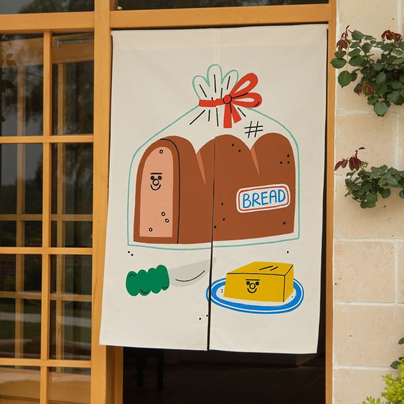 VIKAMA Cute Hand Drawn Bread P - Noren Curtain Doorway ulasan dan harga