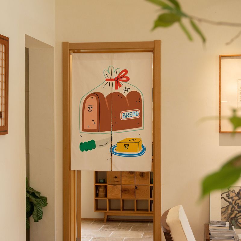 VIKAMA Cute Hand Drawn Bread P - Noren Curtain Doorway ulasan dan harga